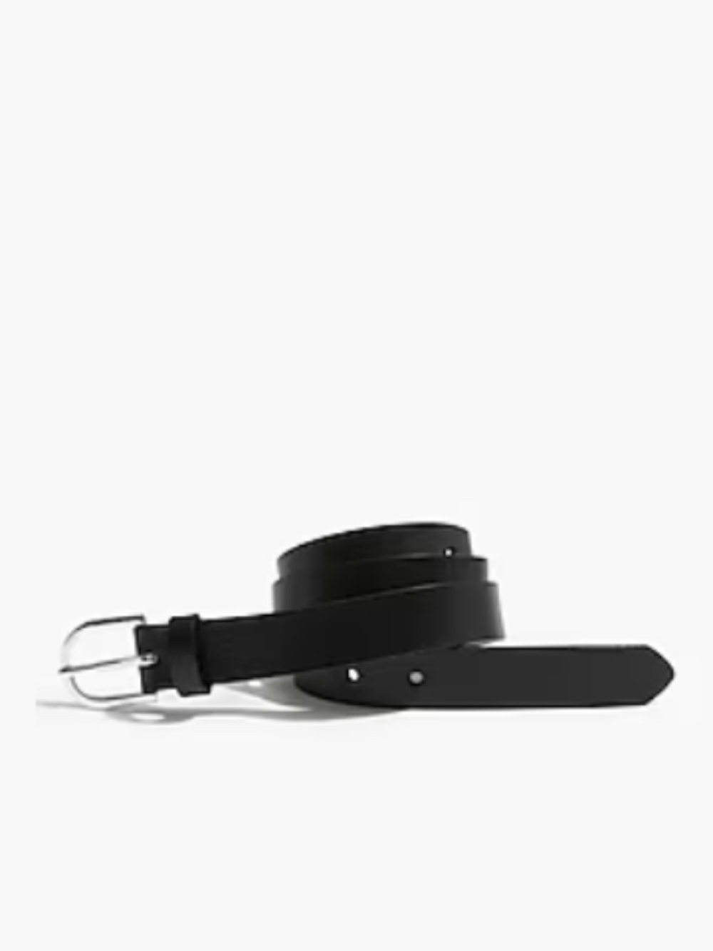 J.Crew Factory Italian bonded leather belt Black with Silver Hardware